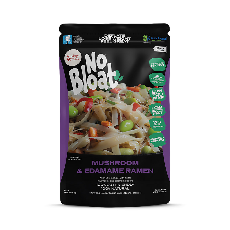 No Bloat Mushroom & Edamame Ramen pouches 4 x 50g - British product