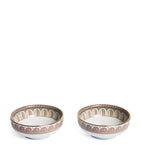 La Doublej set of 2 Napoli snack bowls with gold trims, 13cm diameter, UK version