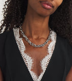 Engelbert white gold diamond drop links chain necklace - British product