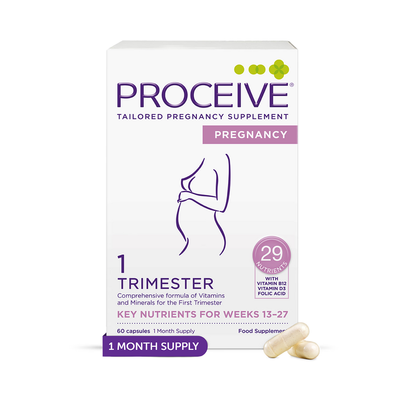 Proceive Pregnancy Trimester 1 60 Capsules, imported from the UK