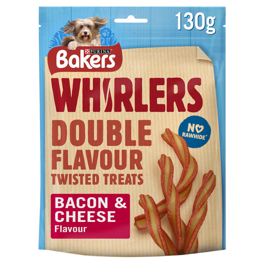 Bakers Whirlers Dog Treats Bacon And Cheese 130g Dog and Puppy Treats Sainsburys   