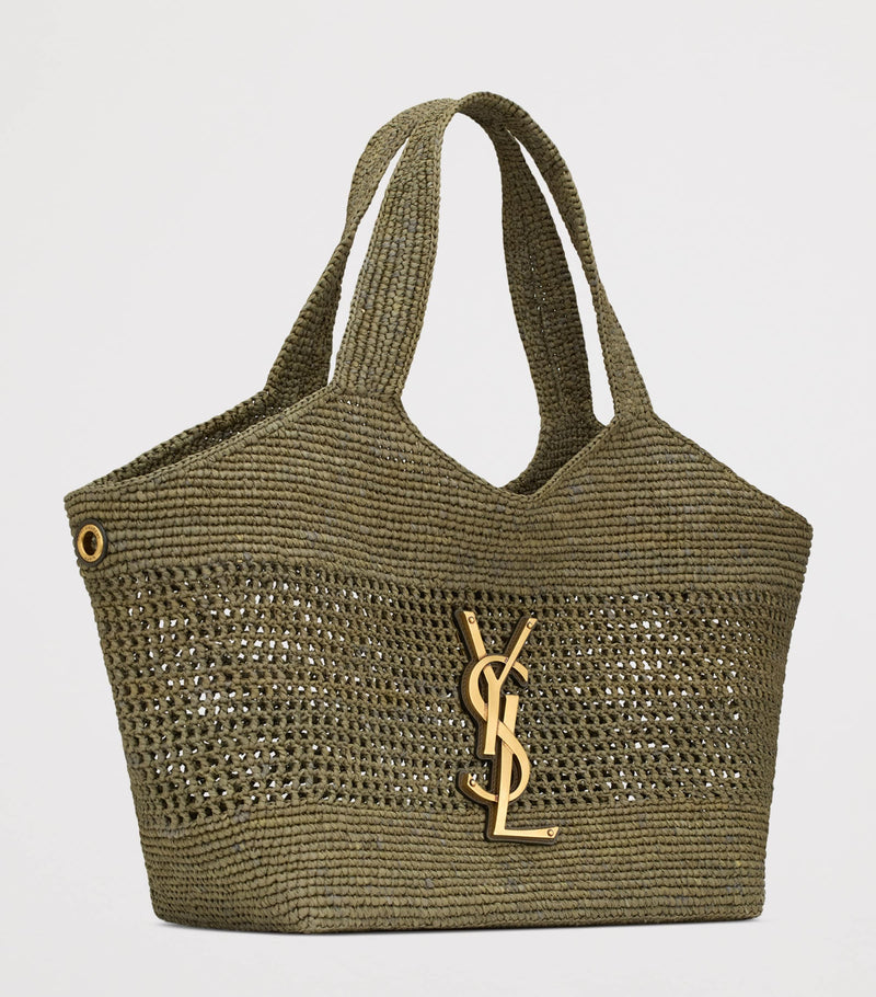 Saint Laurent Icare tote bag woven raffia, imported from the UK
