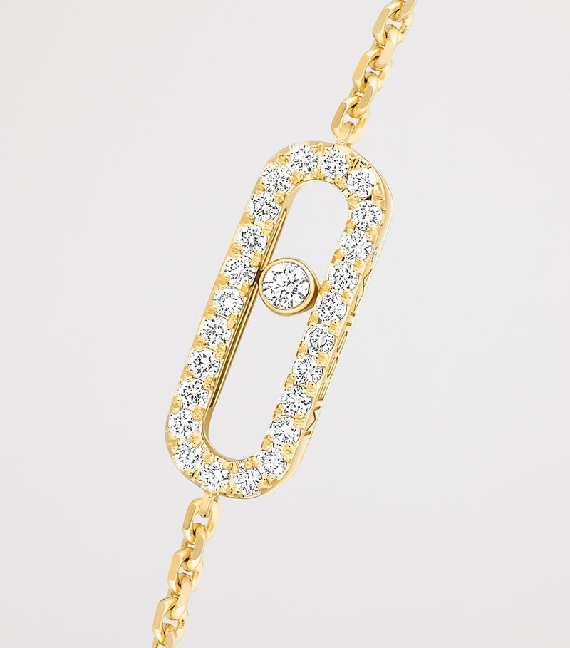 Messika Move Uno bracelet in 18kt yellow gold with moving diamond 0.19ct, UK version