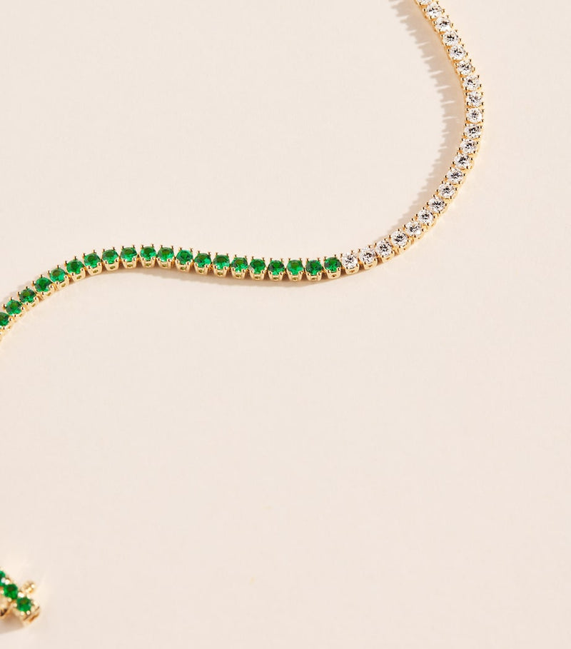Anita Ko Hepburn bracelet yellow gold diamond emerald, imported from the UK