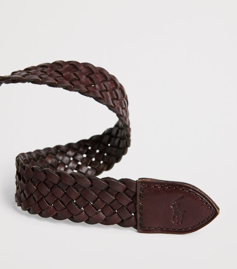 Ralph Lauren kids leather woven belt 3cm - British product