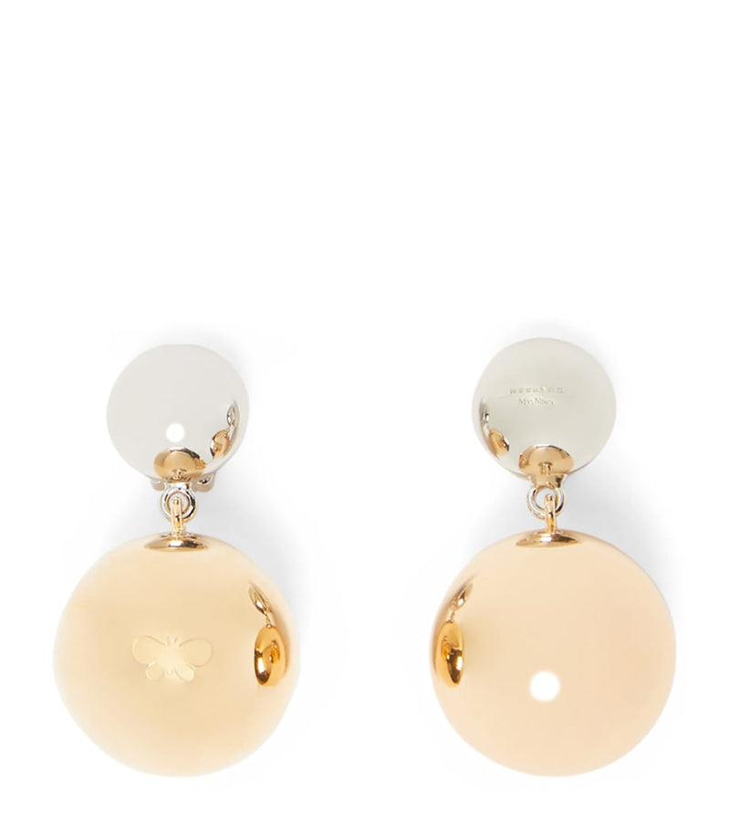 Weekend Max Mara Pasticcino bag earrings gold-tone orbs, imported from the UK
