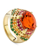 Boodles Masai Mara ring with garnet in yellow gold (British brand)