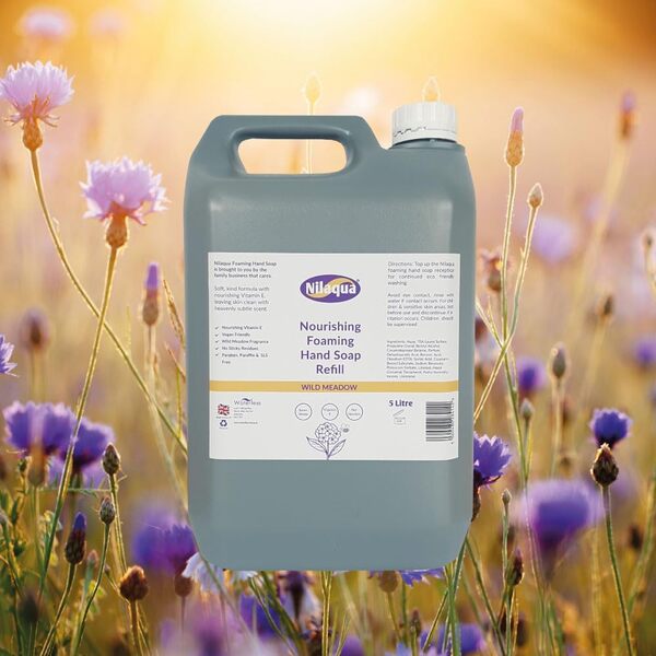 Nilaqua foaming hand wash refill 5 litre, imported from the UK