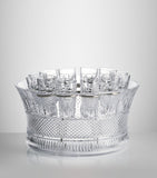 Waterford Crystal Mastercraft vodka set, 12 shot glasses and chiller (British brand)