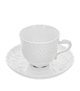 Harrods Meissen Swan Service Porcelain Cappuccino Cup and Saucer - 9cm- Buy online at McGrocer
