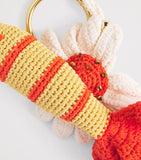 Sandro Paris crochet fish keyring with floral accent imported from the UK