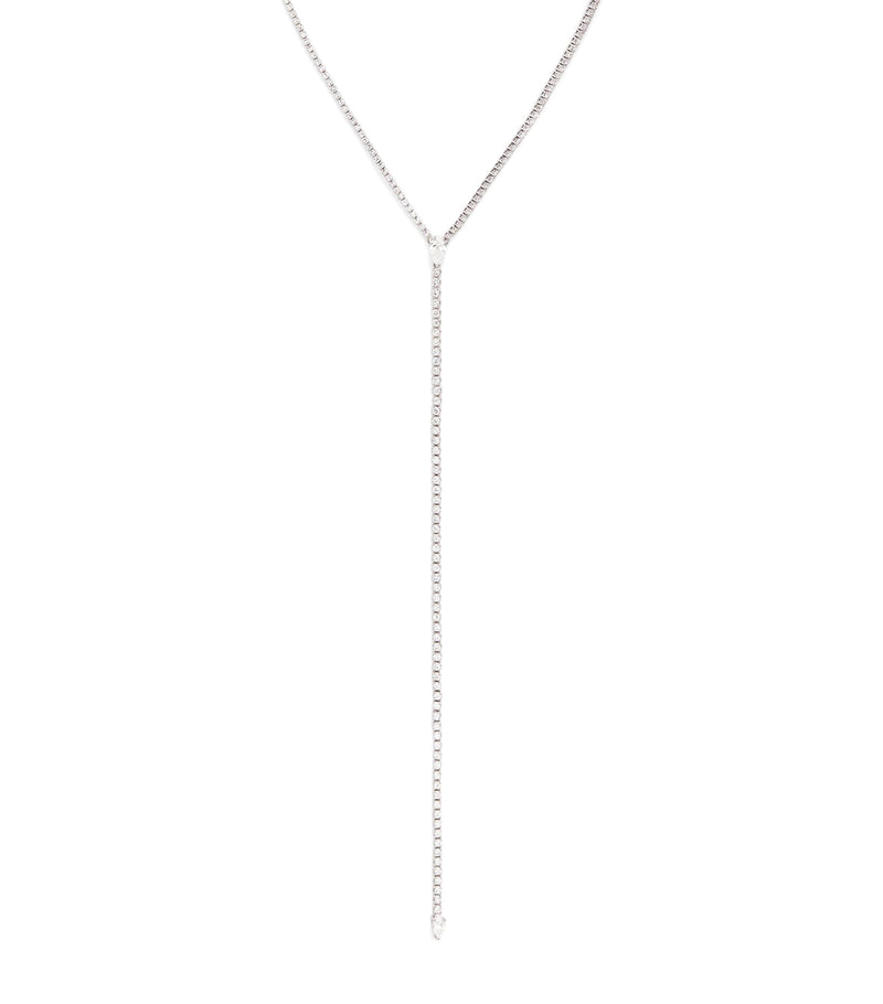 SHAY white gold diamond thread Y necklace, imported from the UK