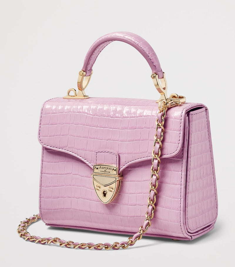 Aspinal of London mini leather Mayfair top-handle bag, imported from the UK