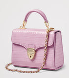 Aspinal of London mini leather Mayfair top-handle bag, imported from the UK