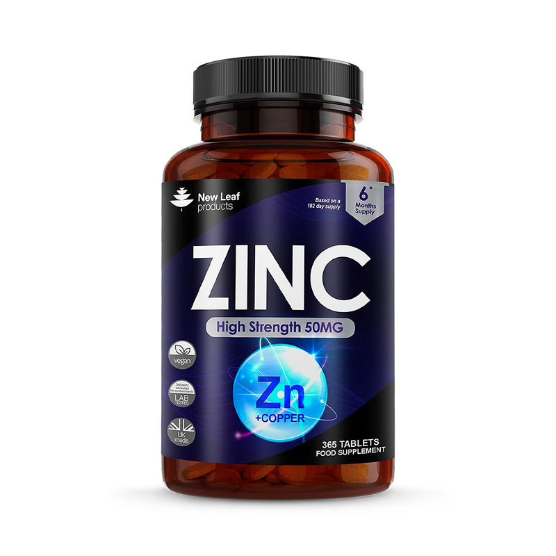 New Leaf Products zinc 50mg 365 tablets, UK version