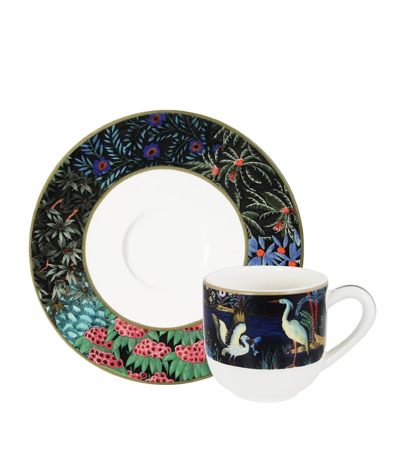 Gien Jardin du Palais espresso cup and saucer 13cm, UK version