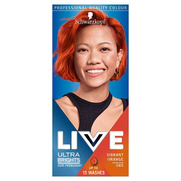 LIVE Semi Permanent Hair Dye Vibrant Orange 085 50ml, UK version