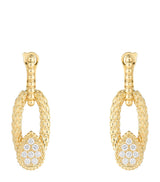Harrods Boucheron Yellow Gold and Diamond Serpent Bohème Vintage Drop Earrings 3cm- Buy online at McGrocer