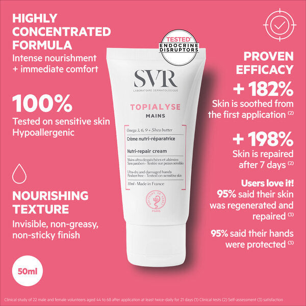 SVR Nourishing Hand Cream 50ml for sensitive skin (British brand)