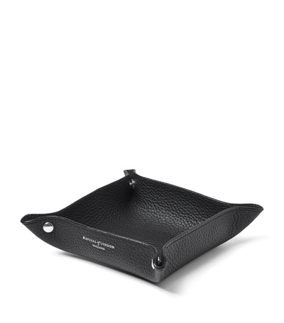 Aspinal Of London Medium Grained Leather Tidy Tray Desk Organiser 13cm x 13cm