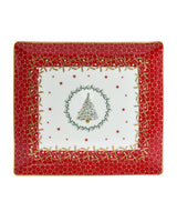 Harrods Bernardaud Noël Rectangular Porcelain Tray 22cm x 19.5cm- Buy online at McGrocer