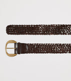 Weekend Max Mara woven leather belt with gold buckle - British product