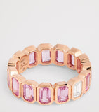 SHAY rose gold pink sapphire and diamond eternity ring (British brand)