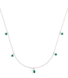 Astrid & Miyu white gold emerald charm necklace 39cm - British product