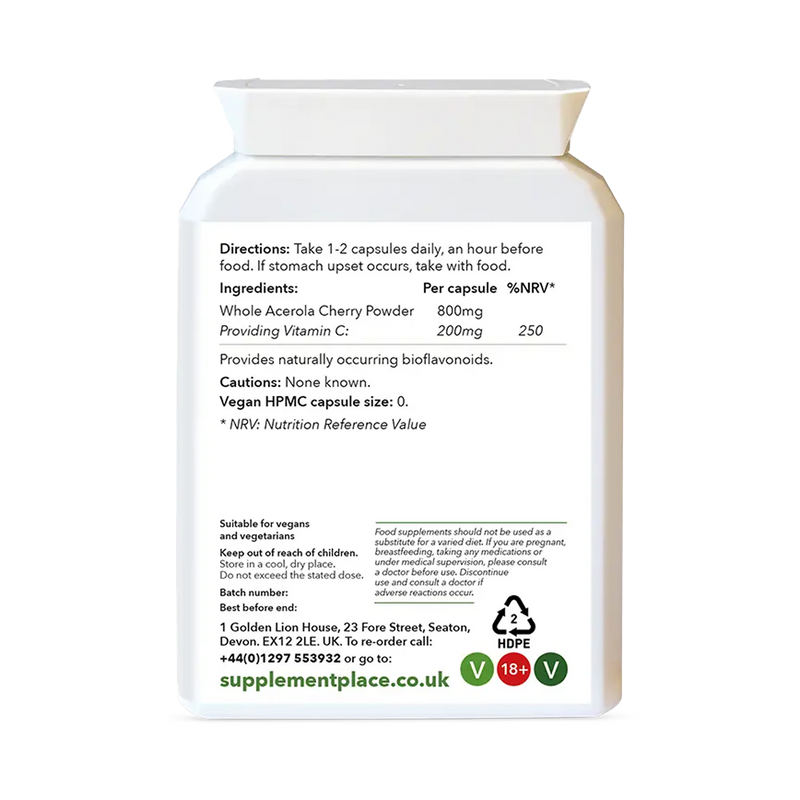 Supplement Place wholefood vitamin C 200mg 60 capsules, UK version
