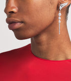 Yeprem white gold and diamond pearlescent drop earrings - British product