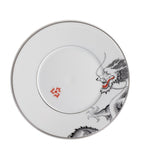 Meissen porcelain side plate with Lucky Dragon design and platinum rim, 18cm diameter, imported from the UK