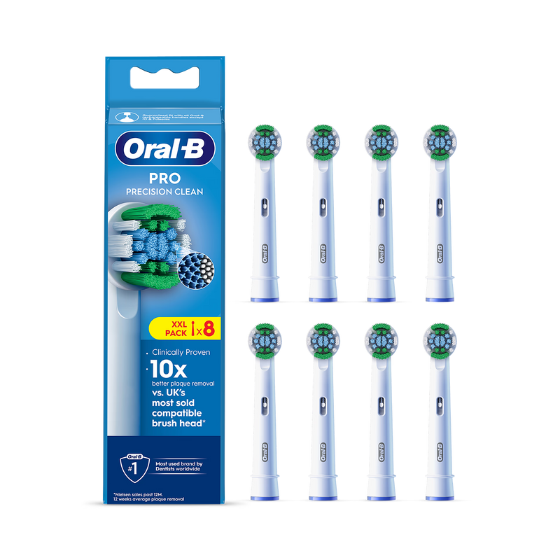 Oral-B Pro Precision Clean electric toothbrush heads 8 count (British brand)