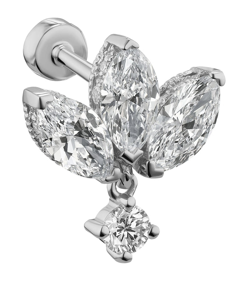 Maria Tash Lotus diamond stud earring 6mm - British product