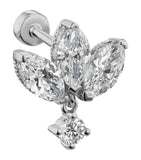 Maria Tash Lotus diamond stud earring 6mm - British product