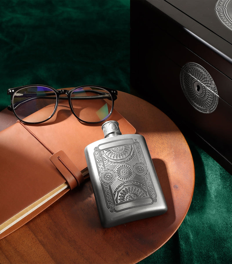 Royal Selangor pewter Ace hip flask 140ml, imported from the UK
