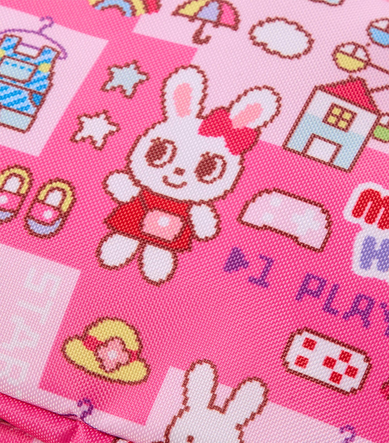 Miki House pixel art backpack with Usako the Bunny mascot (British brand)