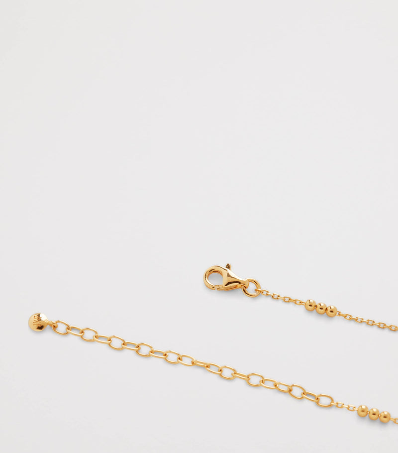 Monica Vinader triple beaded chain necklace 18kt gold vermeil - British product