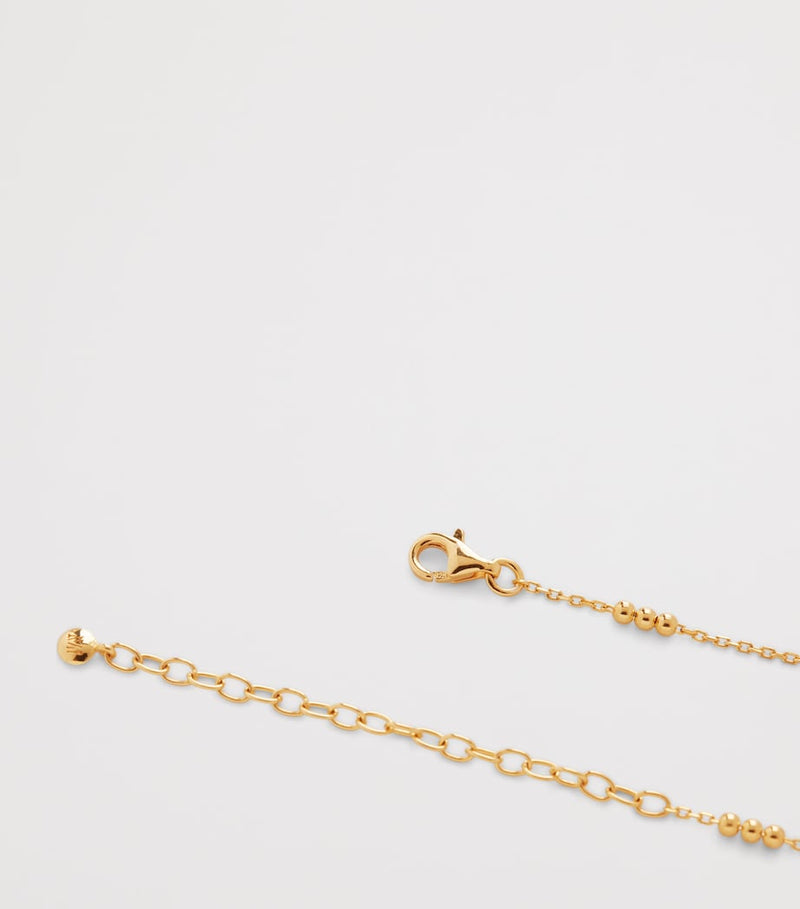 Monica Vinader triple beaded chain necklace 18kt gold vermeil - British product