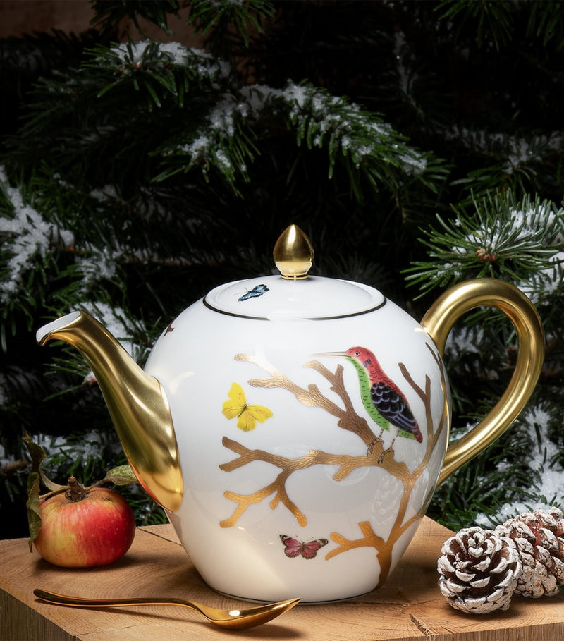 Bernardaud Aux Oiseaux Limoges porcelain teapot, UK version