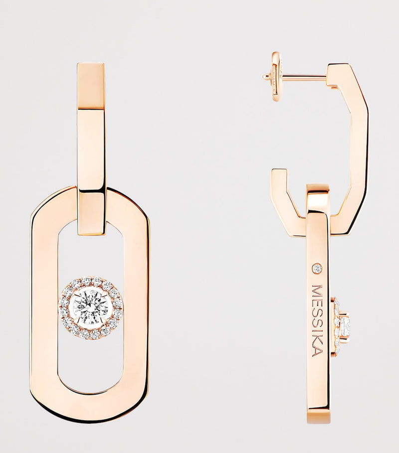 Messika So Move XL drop earrings in 18kt rose gold with diamonds - British product