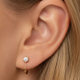 MUCHV gold threader hoop earrings 1cm, UK version