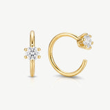 MUCHV gold threader hoop earrings 1cm, UK version