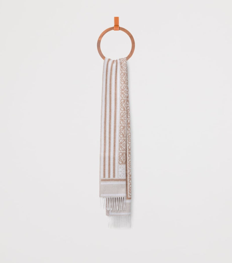 LOEWE wool-cashmere Anagram scarf 30x160cm, imported from the UK