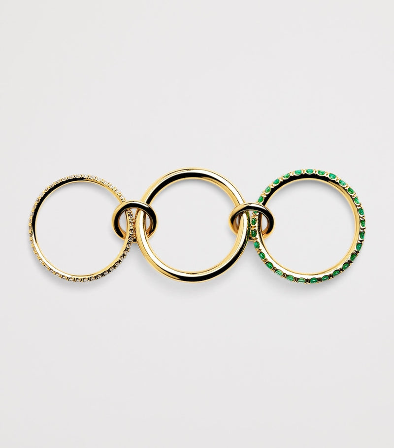 Spinelli Kilcollin Norah ring with emerald and diamonds, imported from the UK