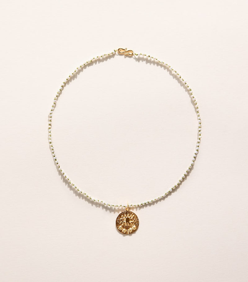 Hermina Athens freshwater pearl eye pendant necklace - British product