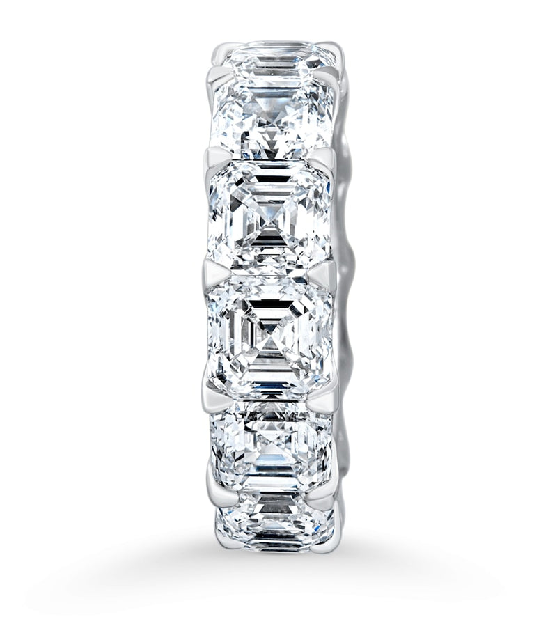 David Morris square emerald-cut diamond eternity ring, imported from the UK