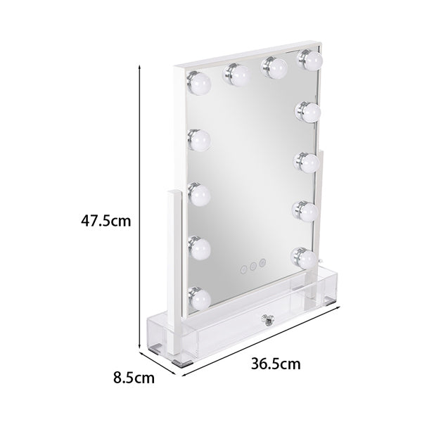 Livingandhome Rectangular Hollywood Vanity Mirror 36.5cm wide, UK version