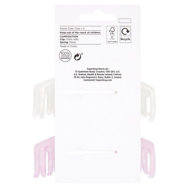 Studio London Long Claw Clips 2pk GOODS Superdrug
