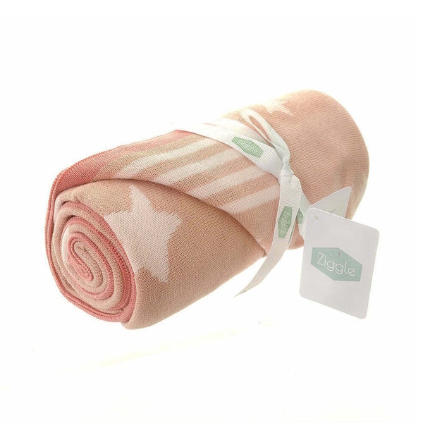 Ziggle Baby Blanket Pink Stars 100cm x 75cm (British brand)