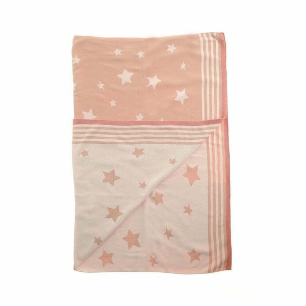 Ziggle Baby Blanket Pink Stars 100cm x 75cm (British brand)